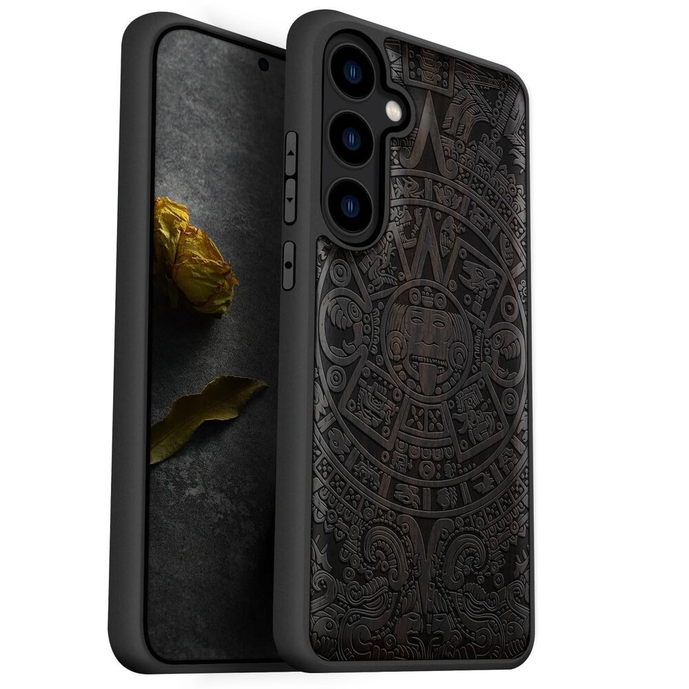 Galaxy S24 Case Natural Wood Black Soft TPU Protective Cover, 20L-176PH003